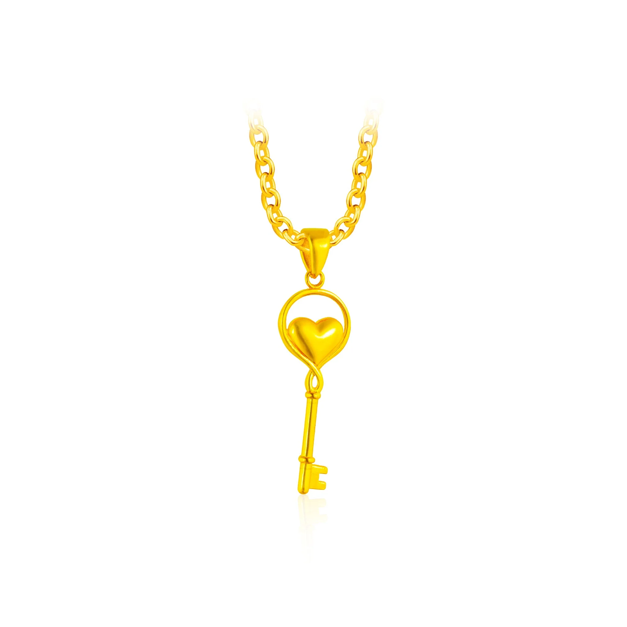 916 Gold Love Lock Pendant - Image 2