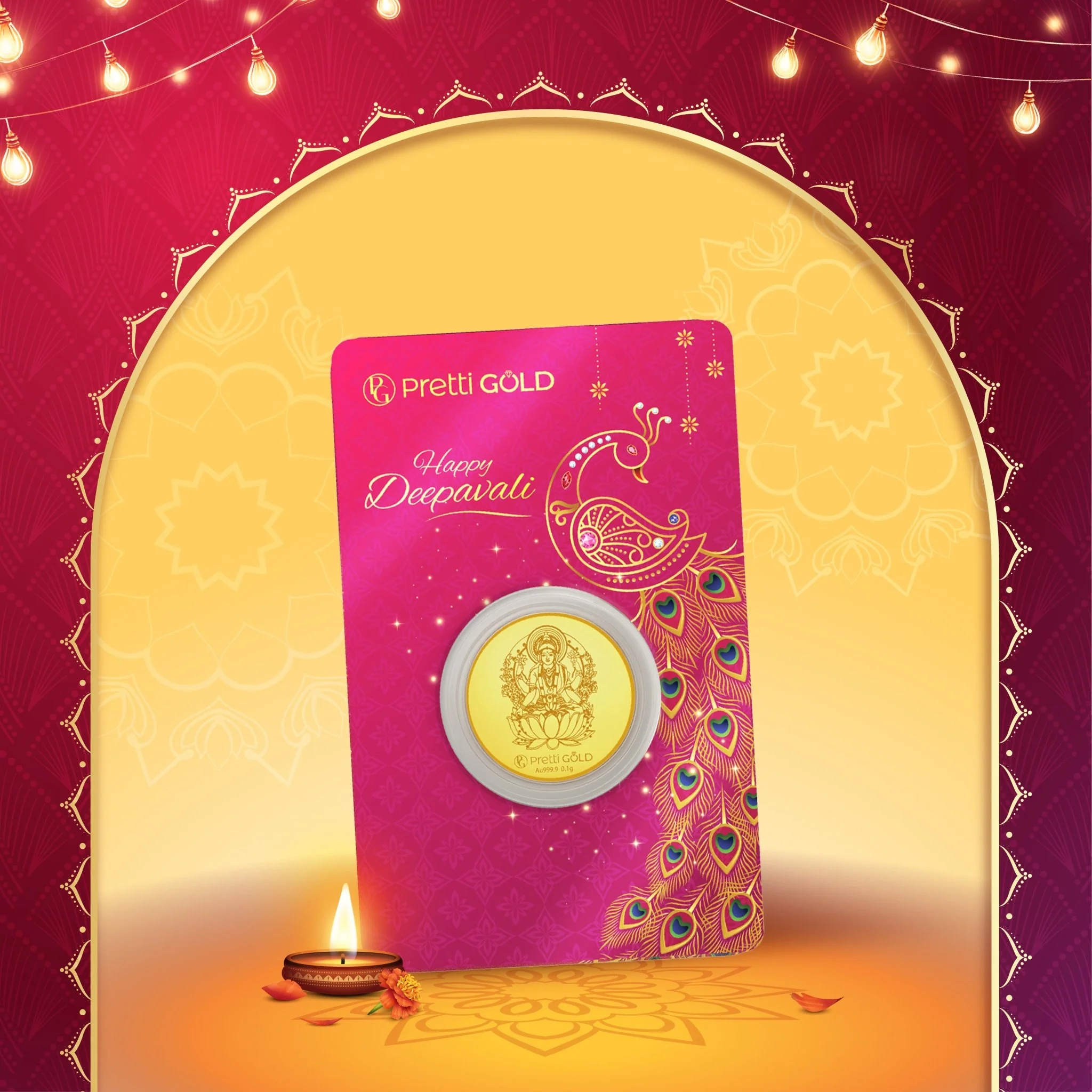 999 Deepavali / Diwali Gold Coin - Image 7