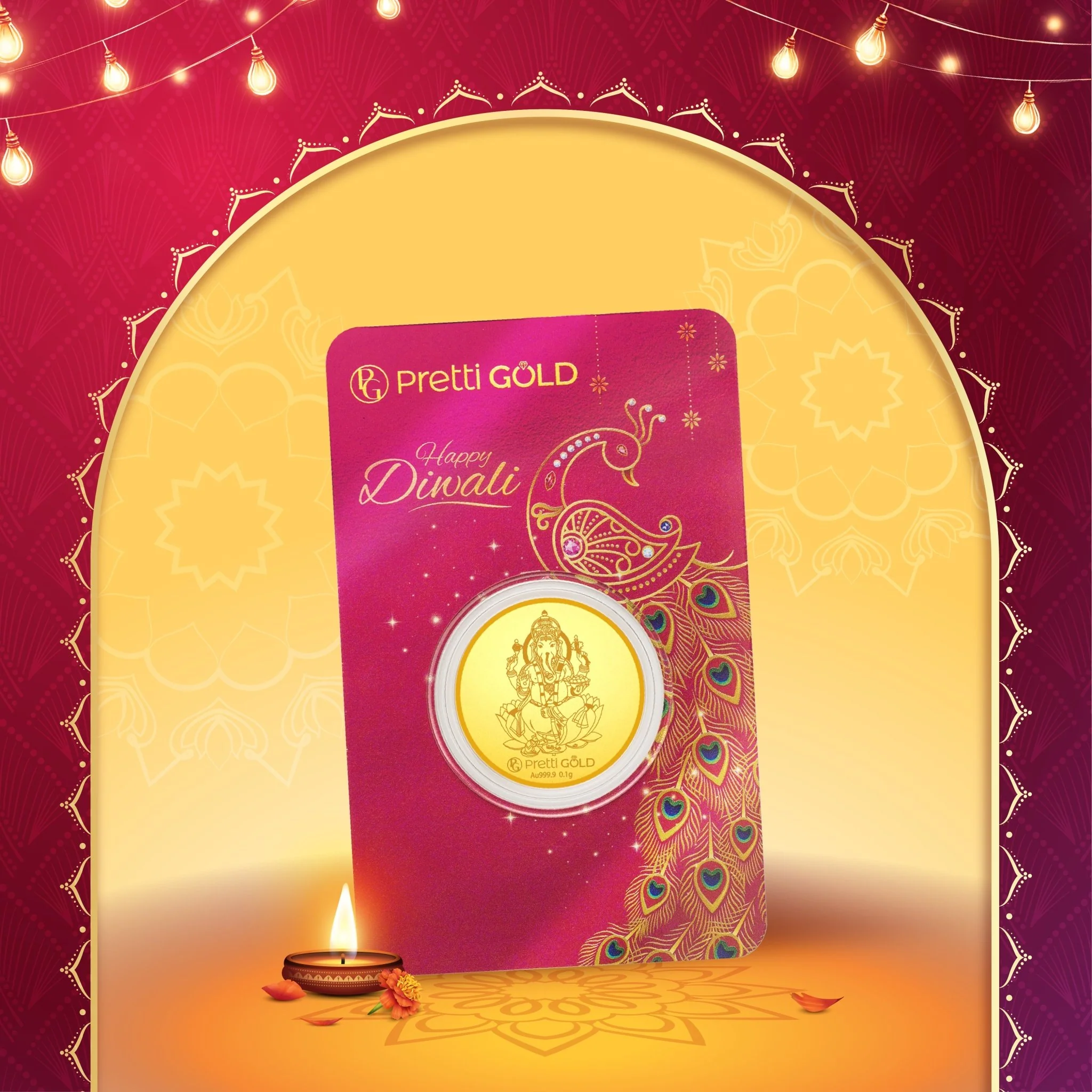 999 Deepavali / Diwali Gold Coin - Image 8