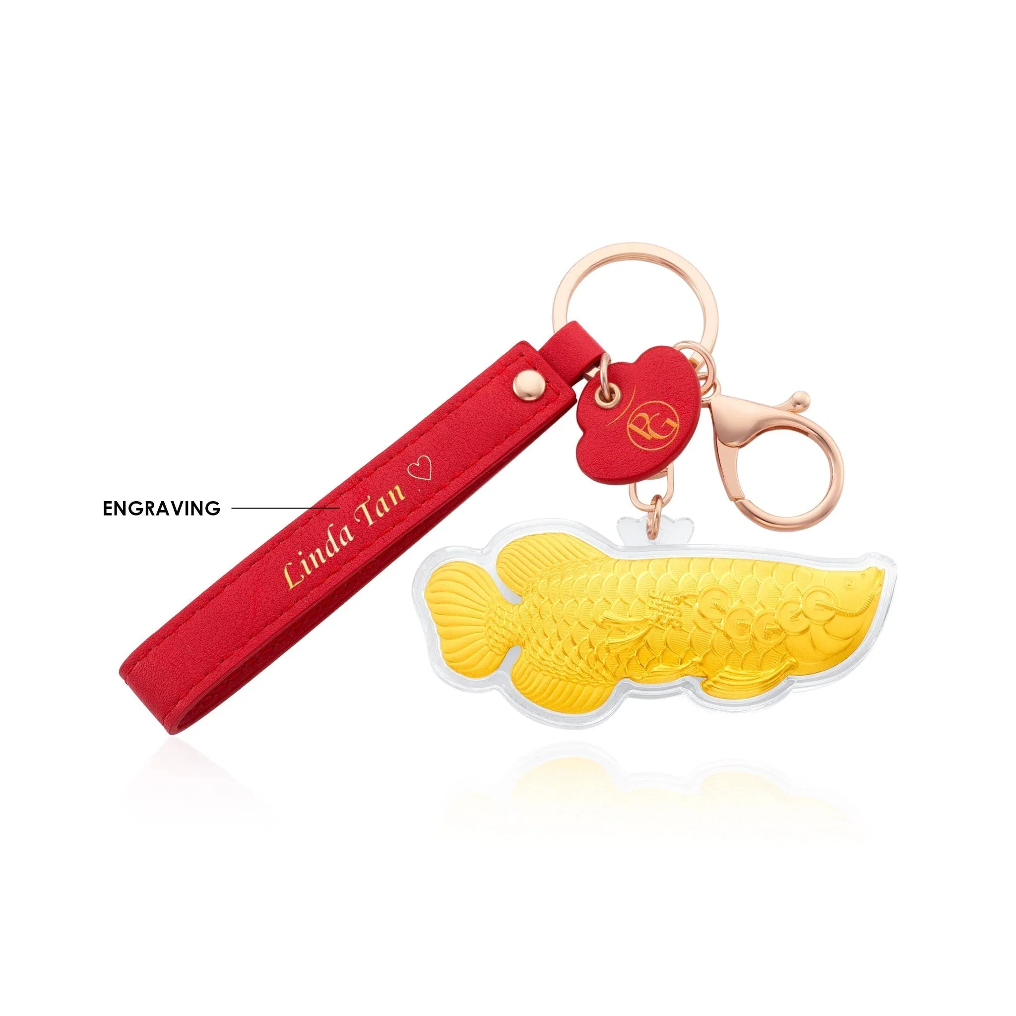 999 Gold 招财金龙 Arowana Keychain - Image 2