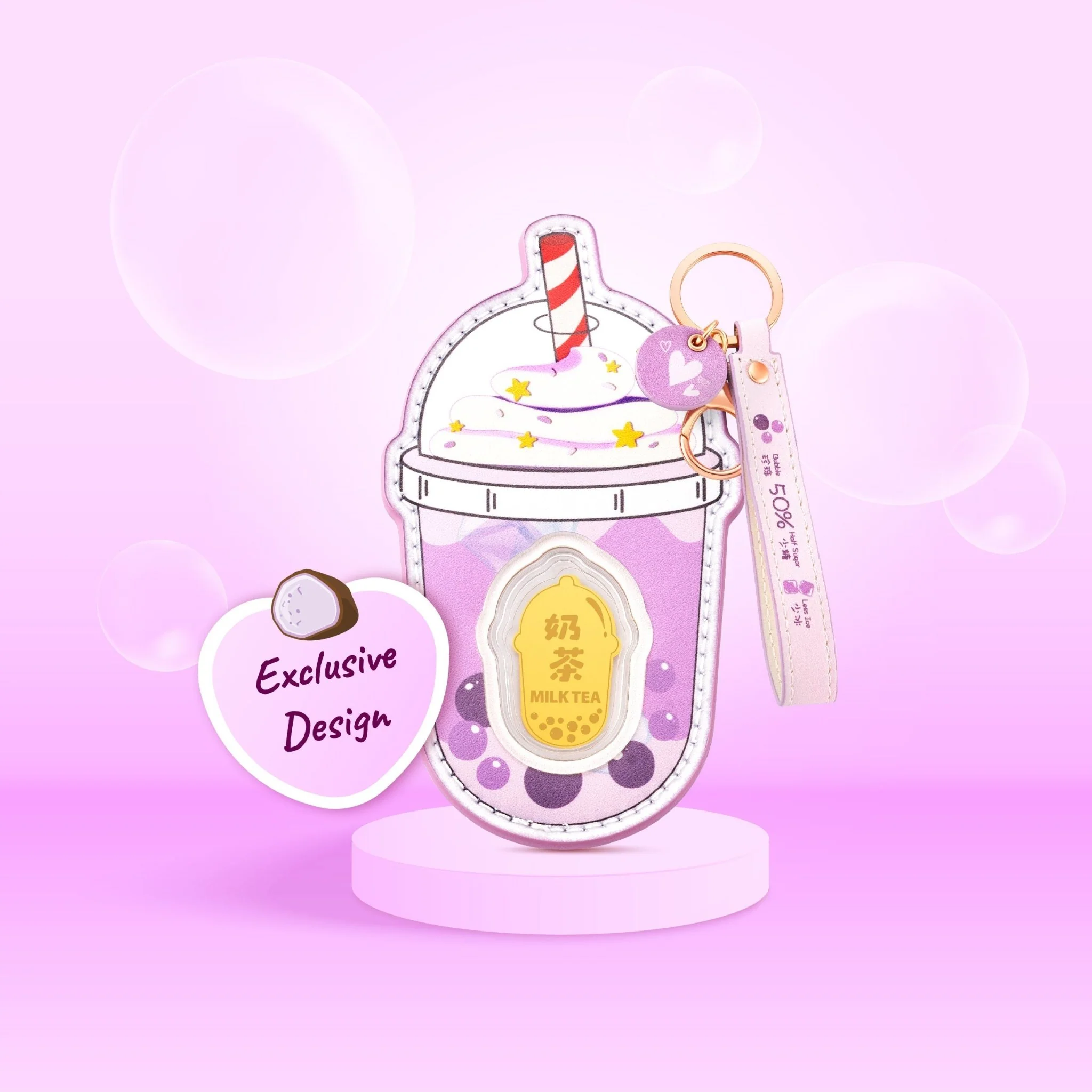 999 Gold Bubble Tea Keychain - Image 3