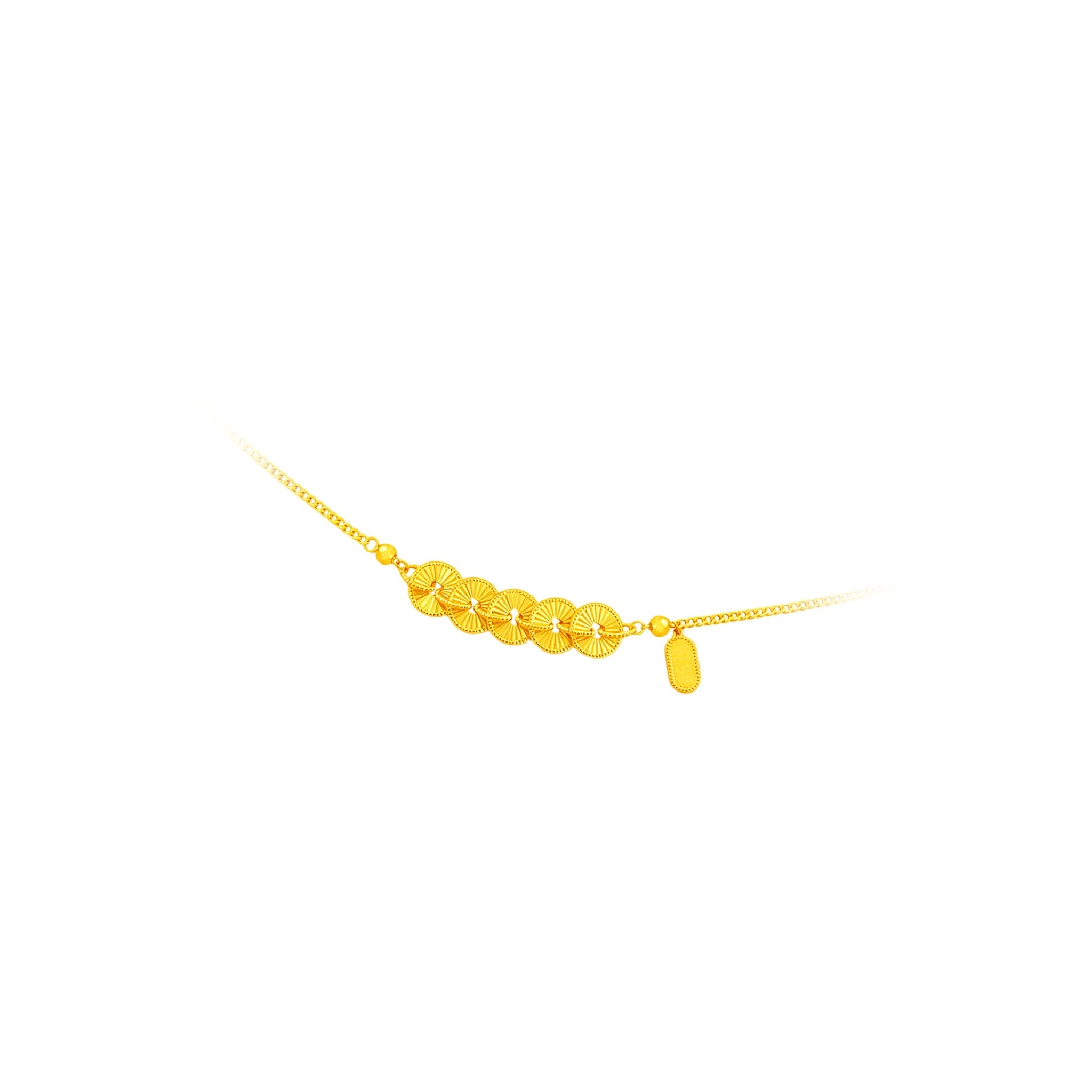 999 Gold Five Emperor Wealth Flow Bracelet (五帝纳福) - Image 2