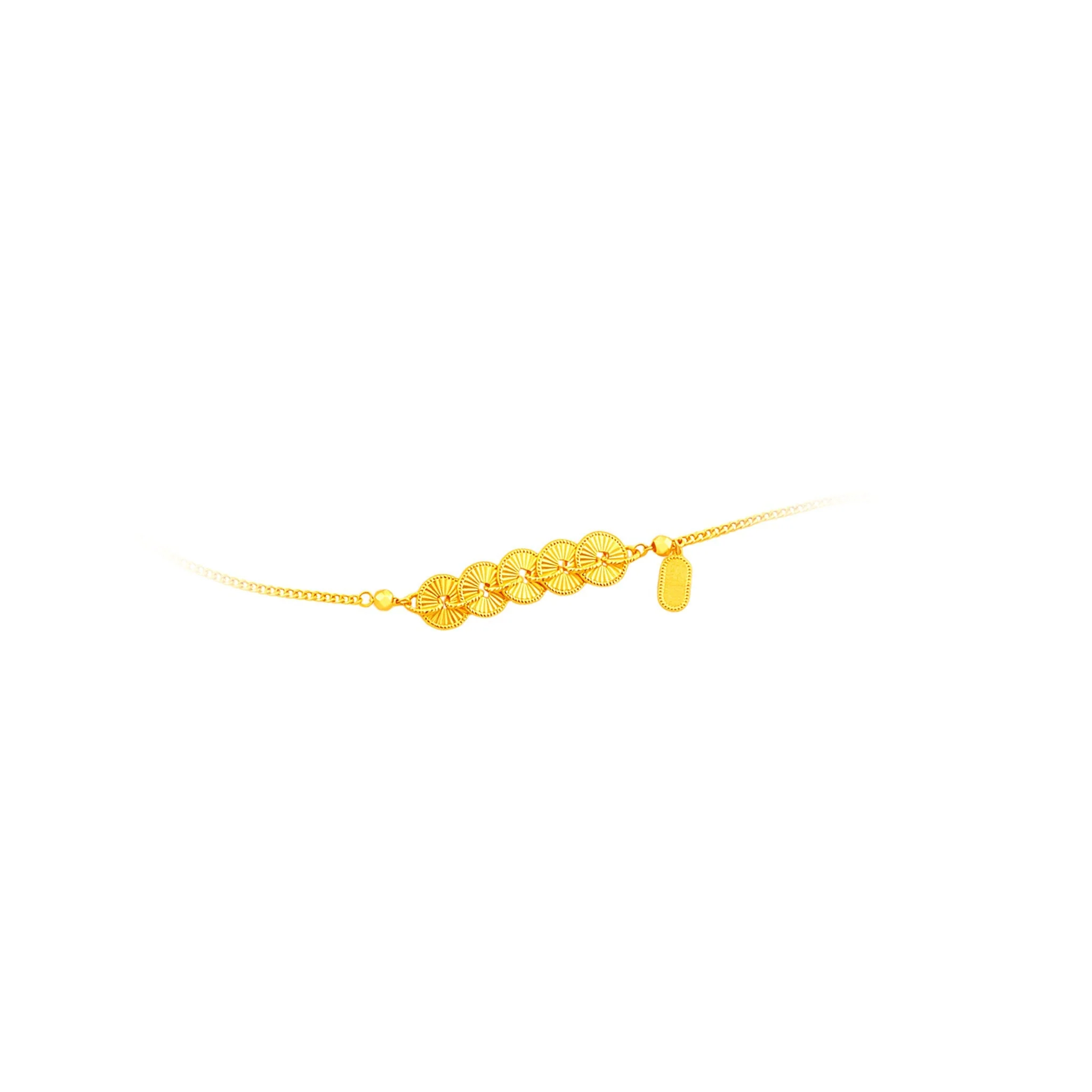 999 Gold Five Emperor Wealth Flow Bracelet (五帝纳福) - Image 3
