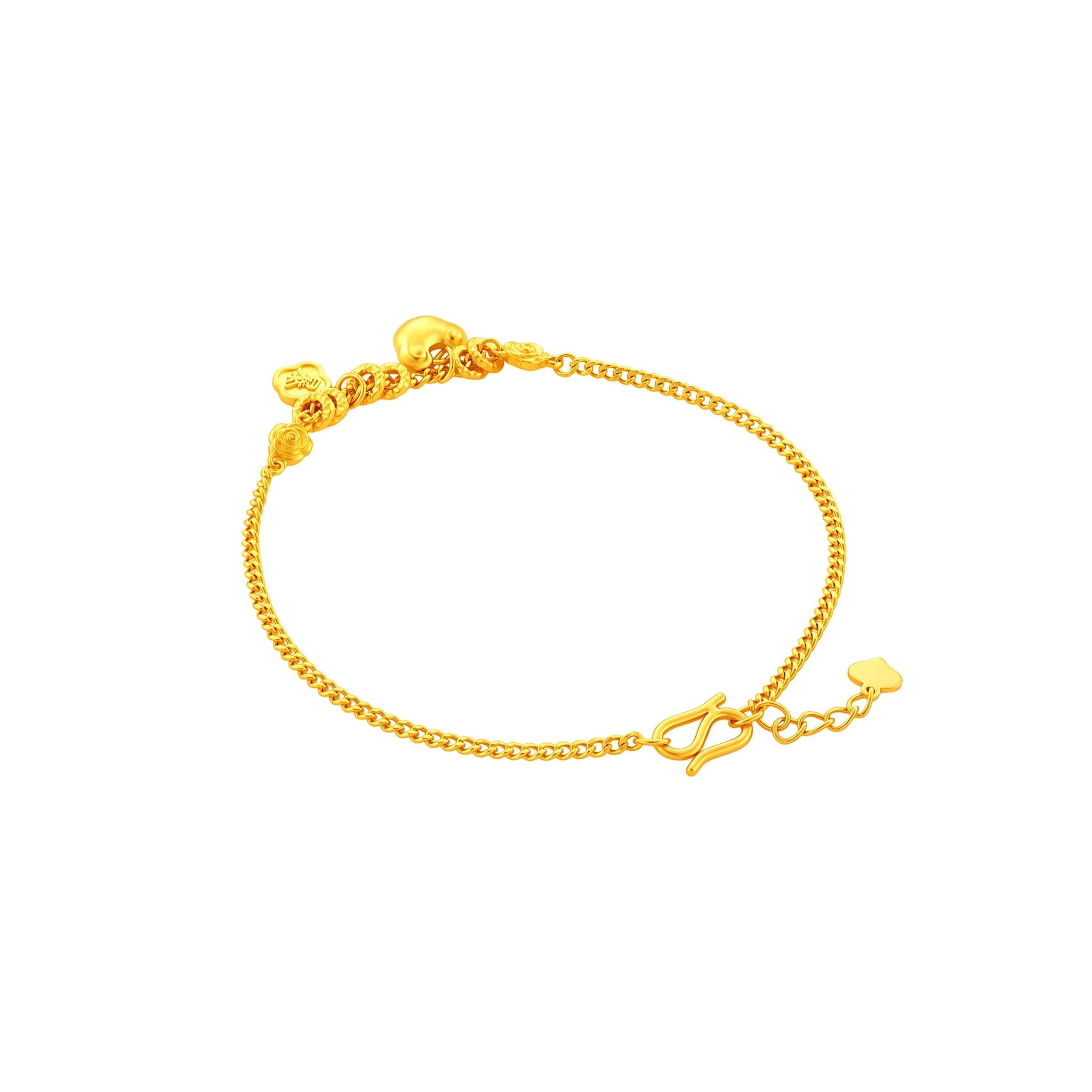 999 Gold Fortune Lock Bracelet (财禄盈门) - Image 2