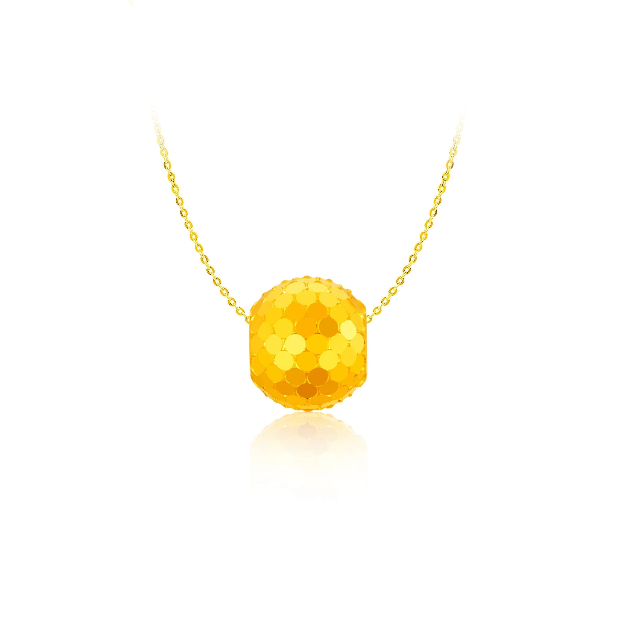999 Gold Glittery Bead Pendant