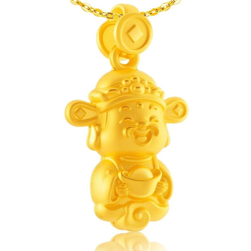 999 Gold God Of Wealth Pendant (财神爷) - Image 2