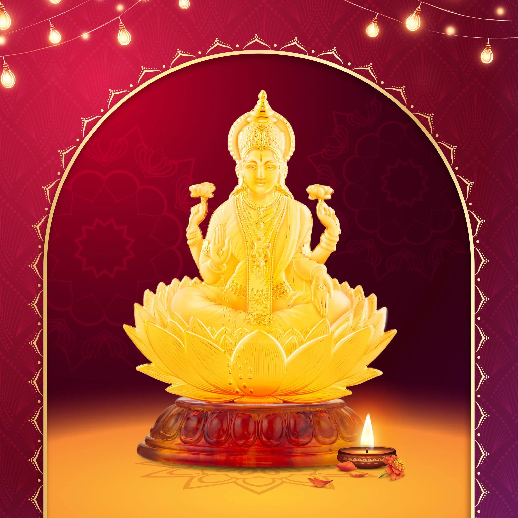 999 Gold Goddess Lakshmi Figurine