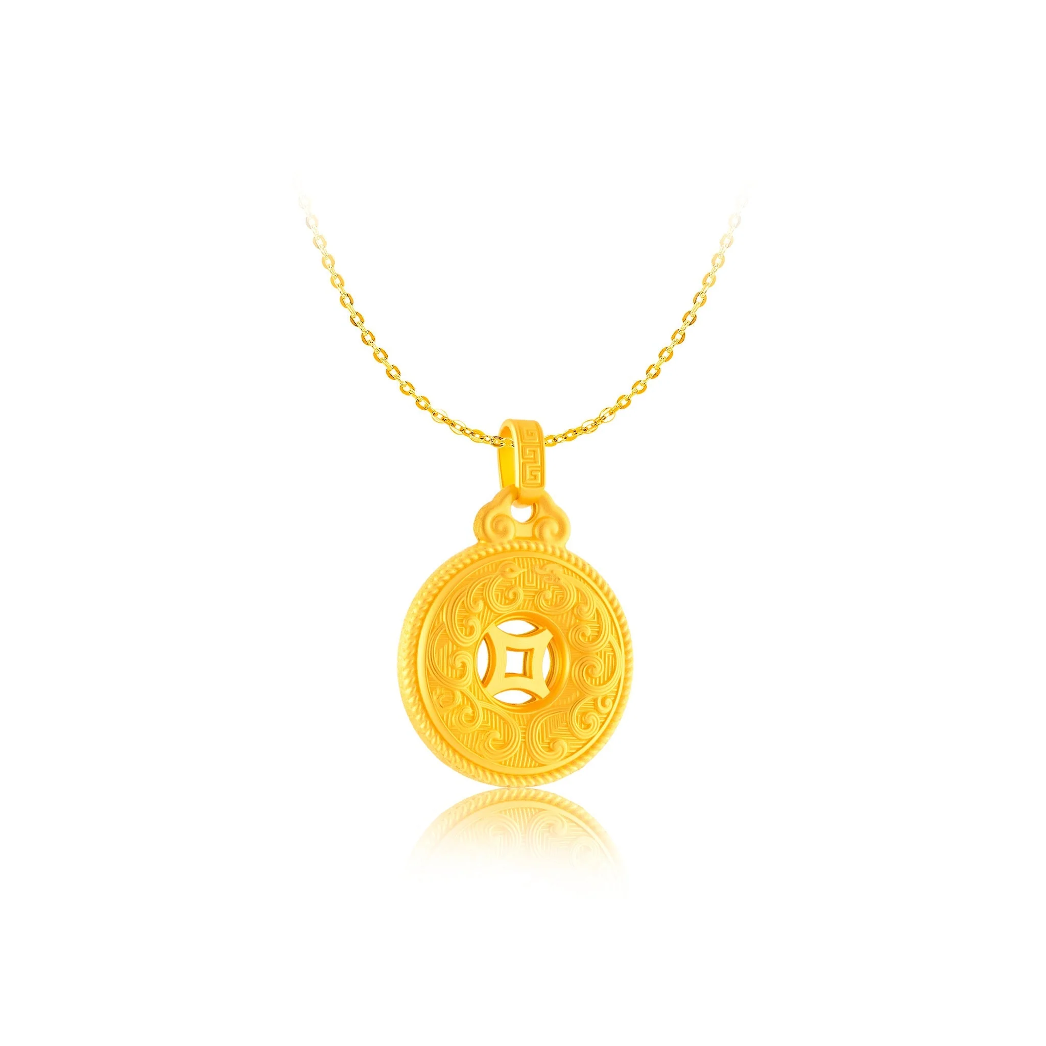 999 Gold Golden Guardian Buckle Pendant - Image 2