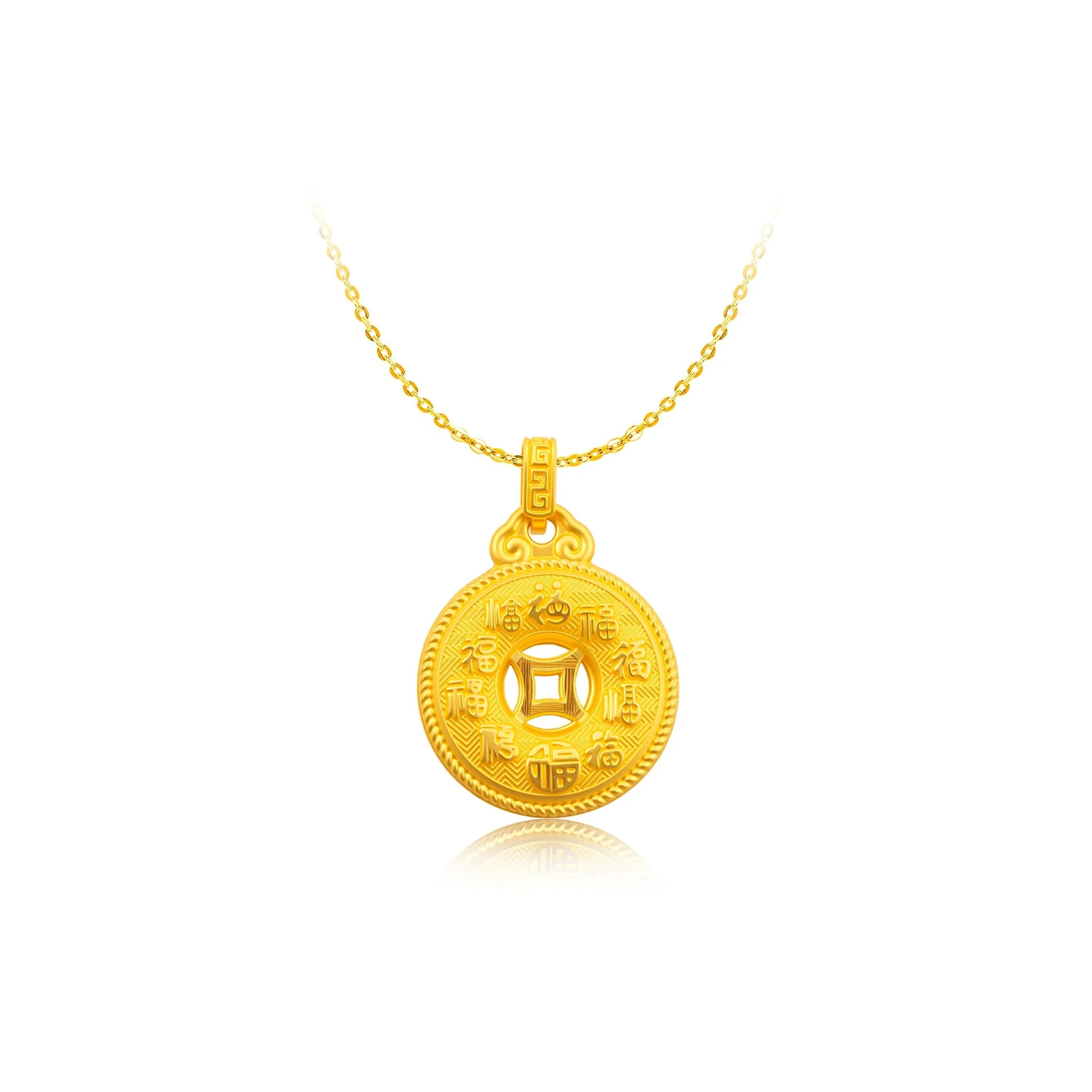 999 Gold Golden Guardian Buckle Pendant - Image 3