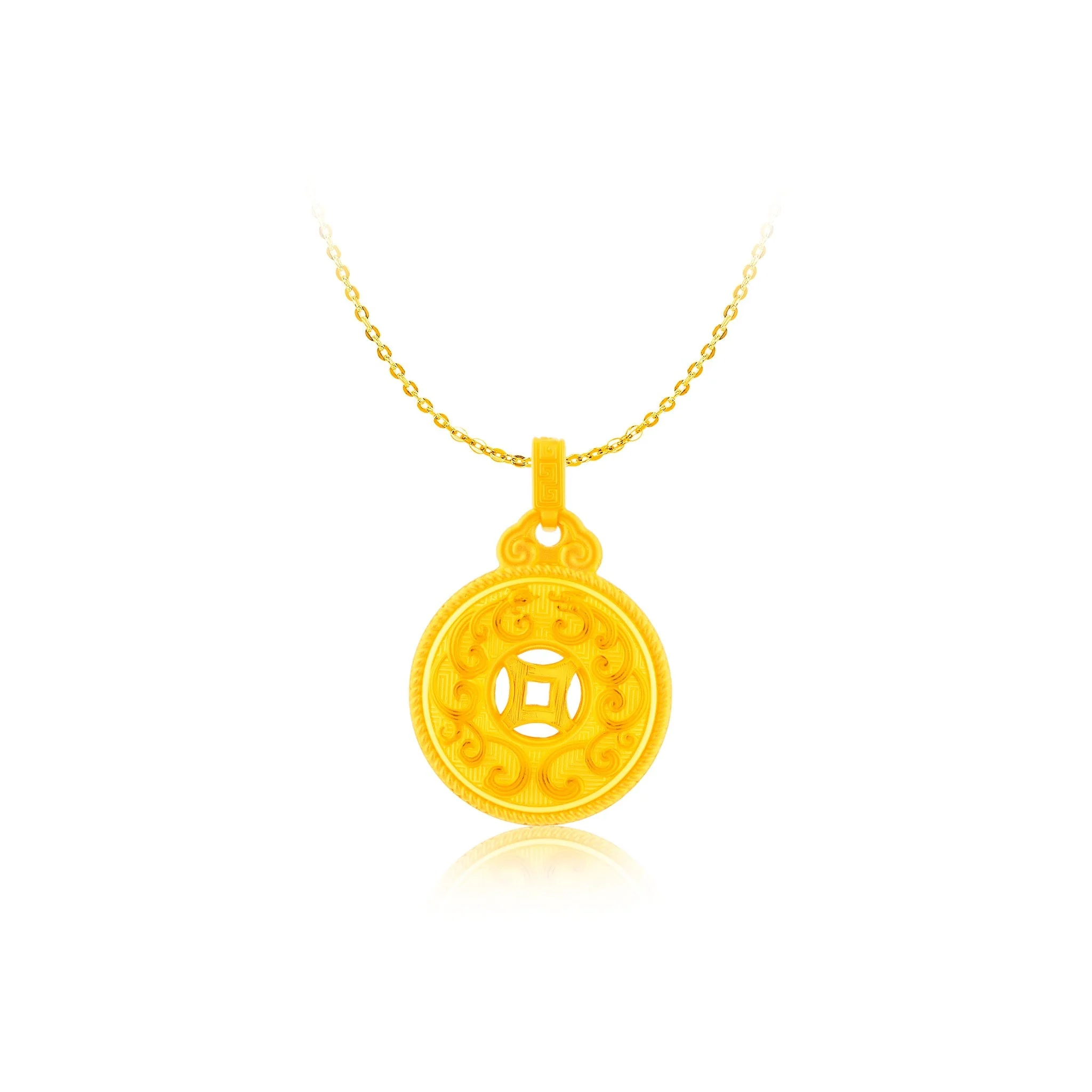 999 Gold Golden Guardian Buckle Pendant - Image 4