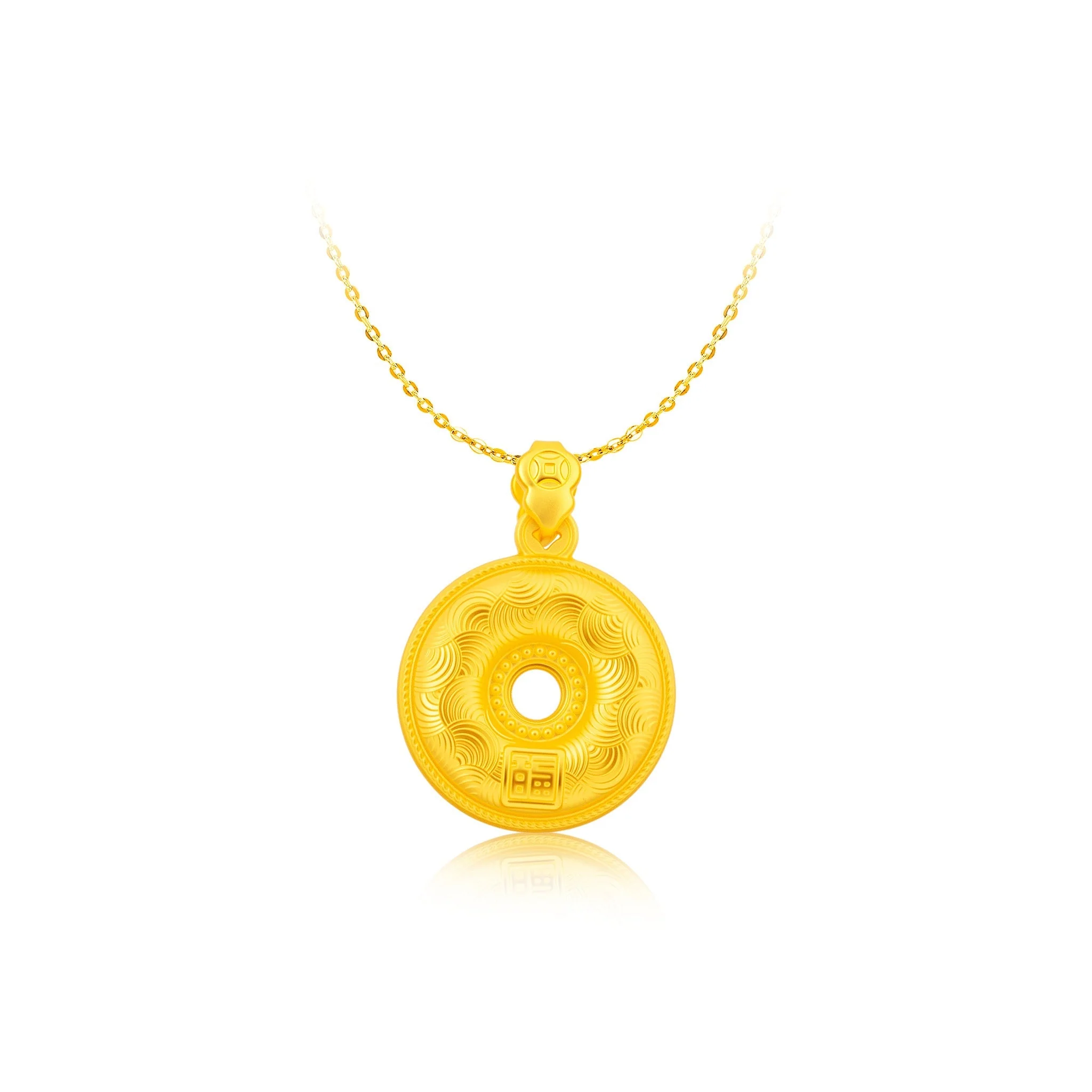 999 Gold Golden Guardian Buckle Pendant - Image 5