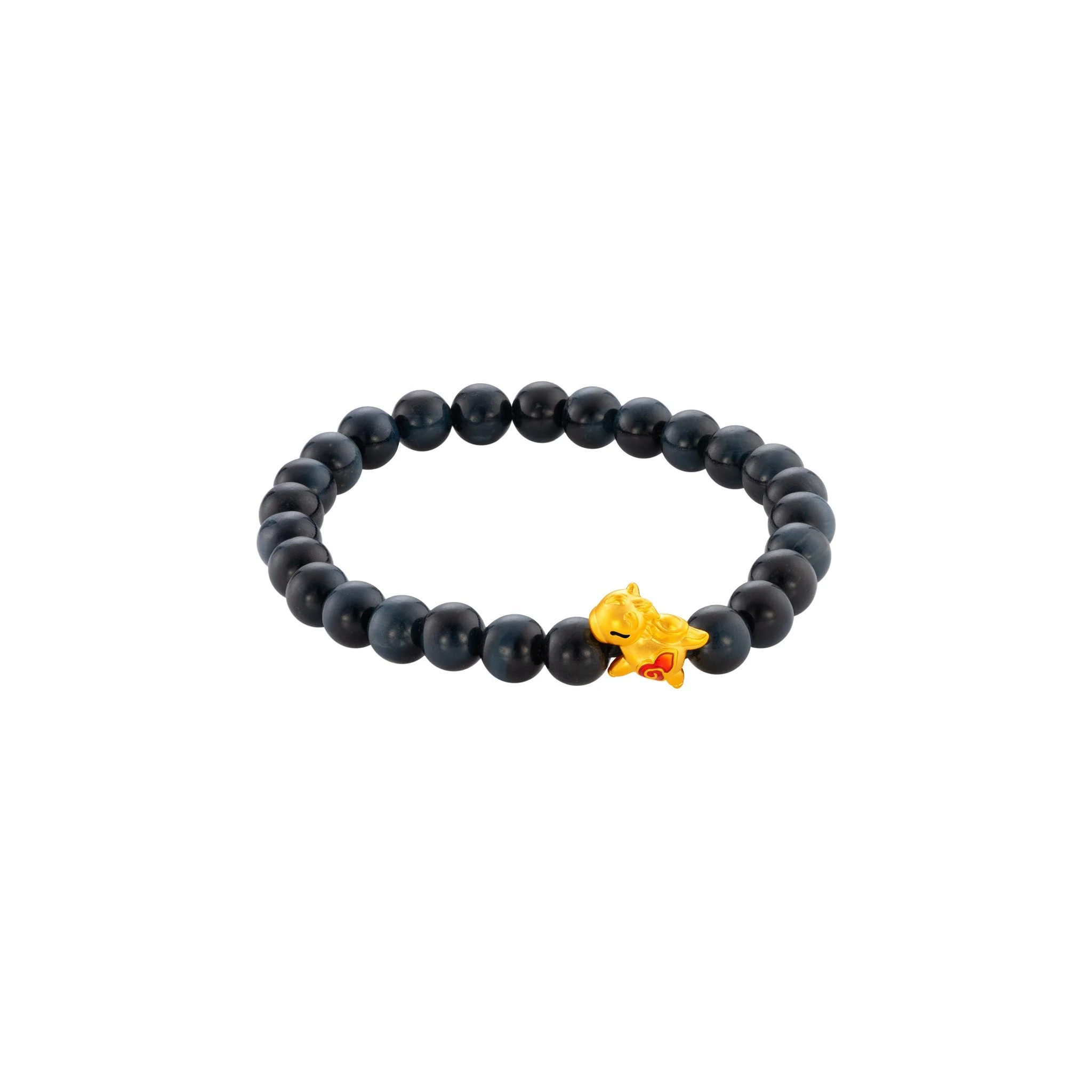 999 Gold Mini Horse 马到功成 with Auspicious Beads Bracelet - Image 10