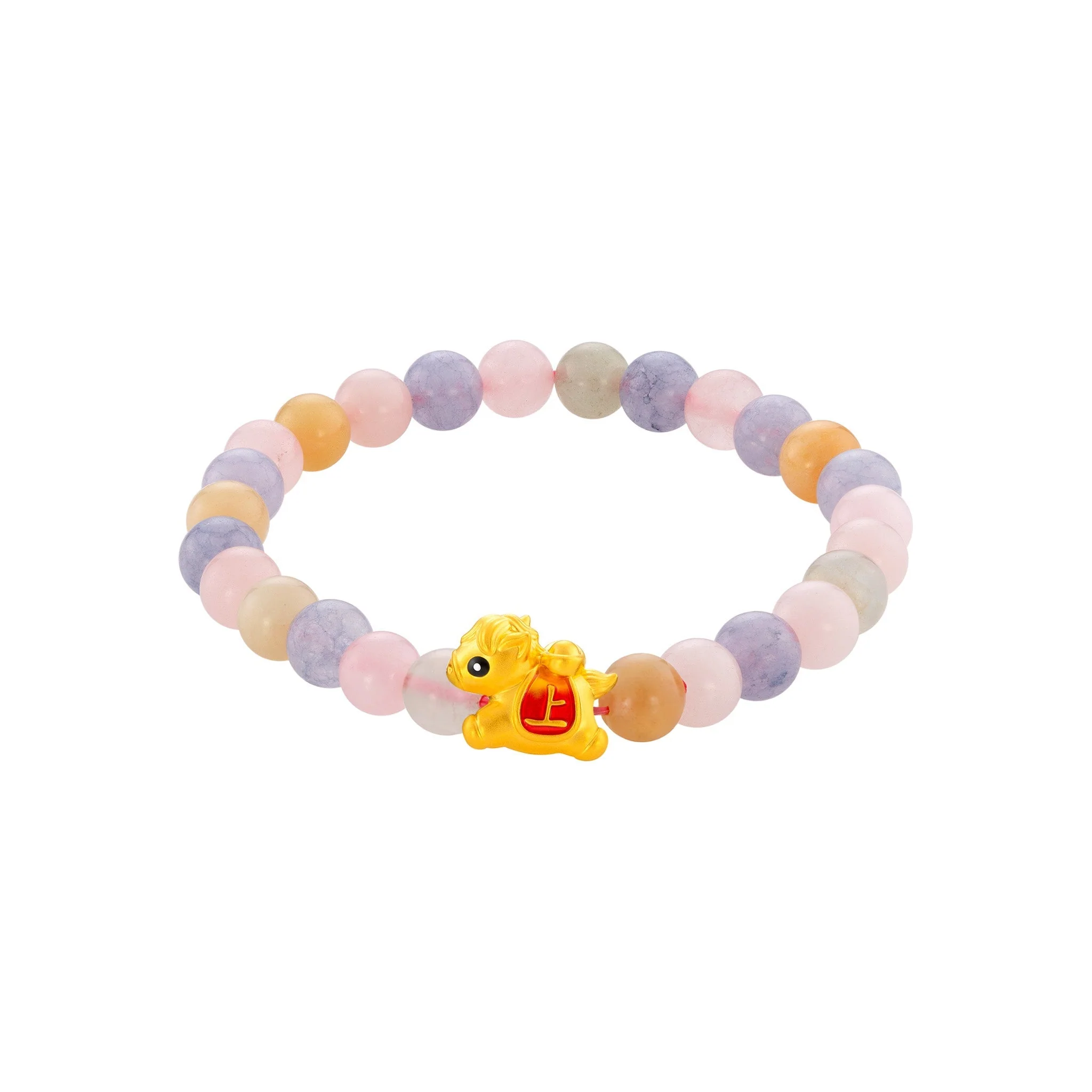 999 Gold Mini Horse 马到功成 with Auspicious Beads Bracelet - Image 11