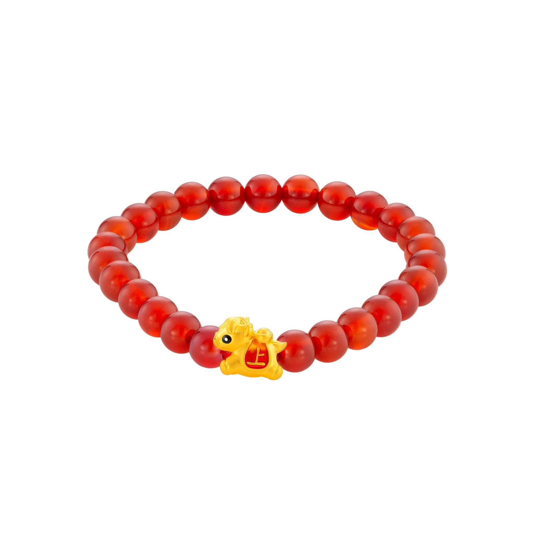 999 Gold Mini Horse 马到功成 with Auspicious Beads Bracelet - Image 13