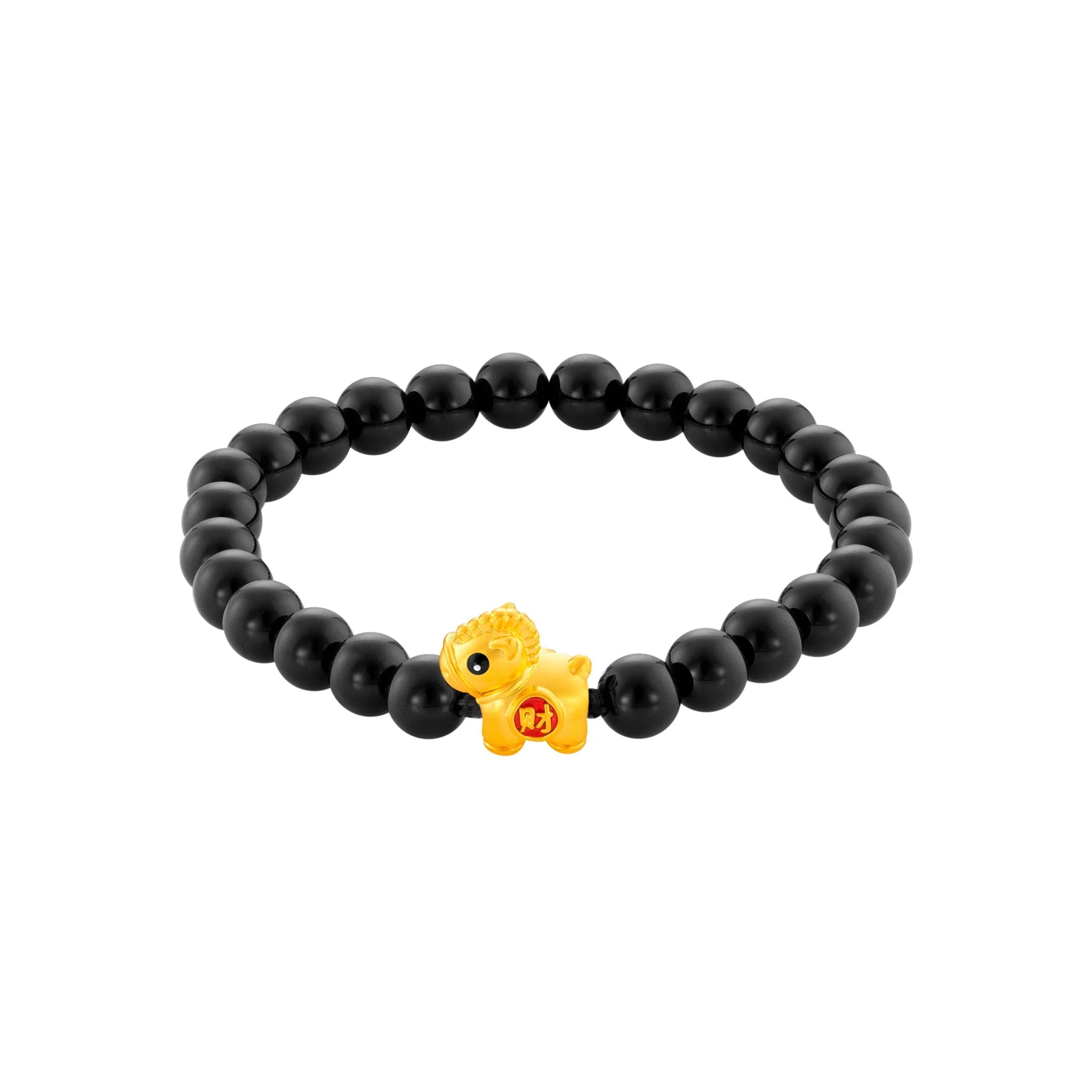 999 Gold Mini Horse 马到功成 with Auspicious Beads Bracelet - Image 14