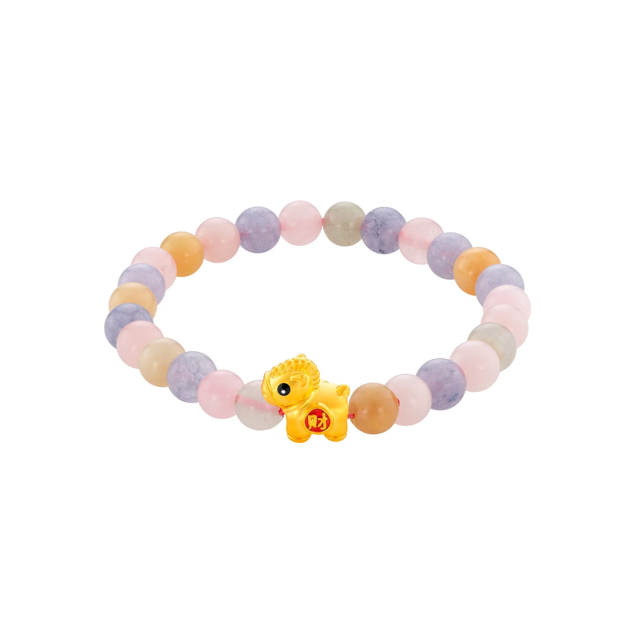 999 Gold Mini Horse 马到功成 with Auspicious Beads Bracelet - Image 15