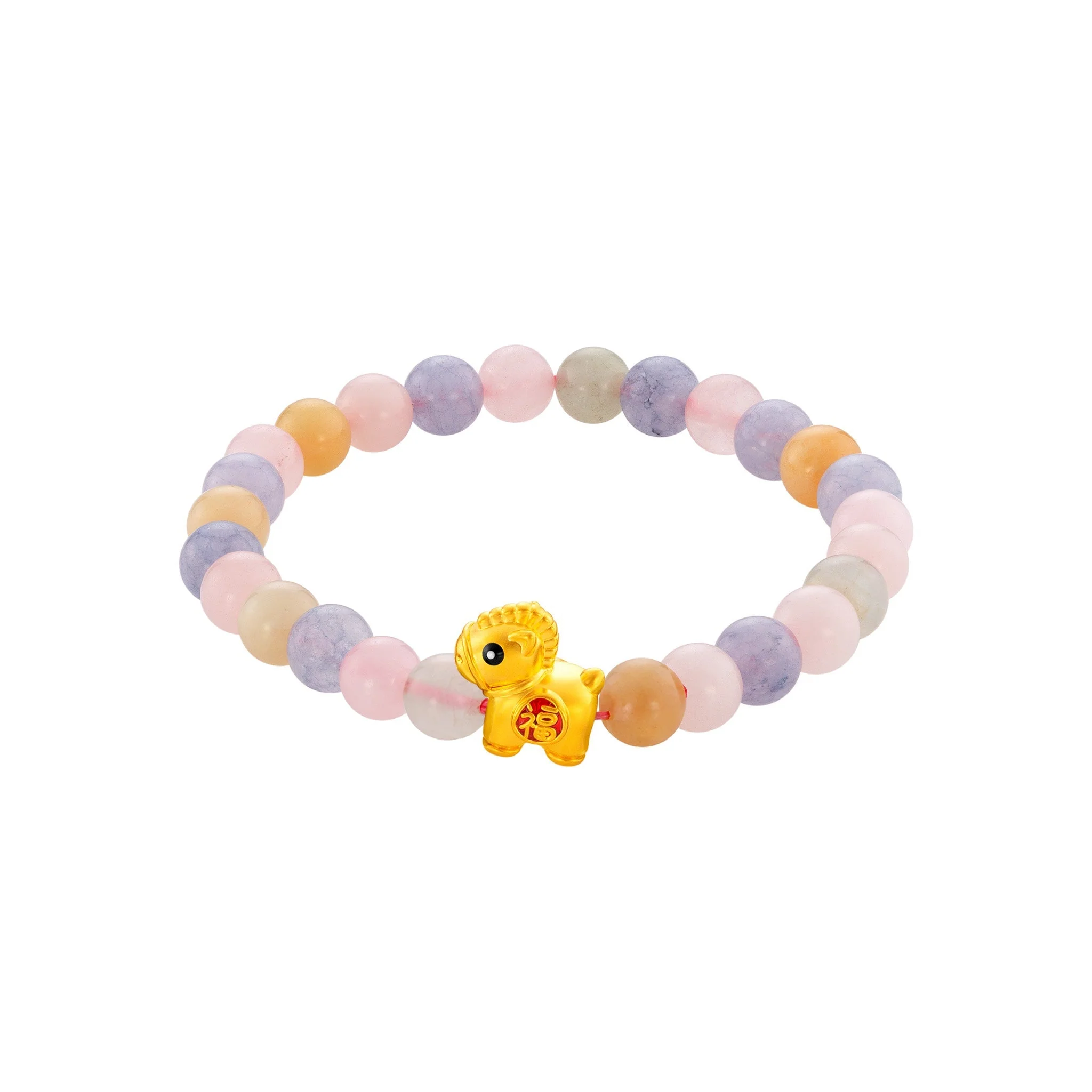999 Gold Mini Horse 马到功成 with Auspicious Beads Bracelet - Image 16