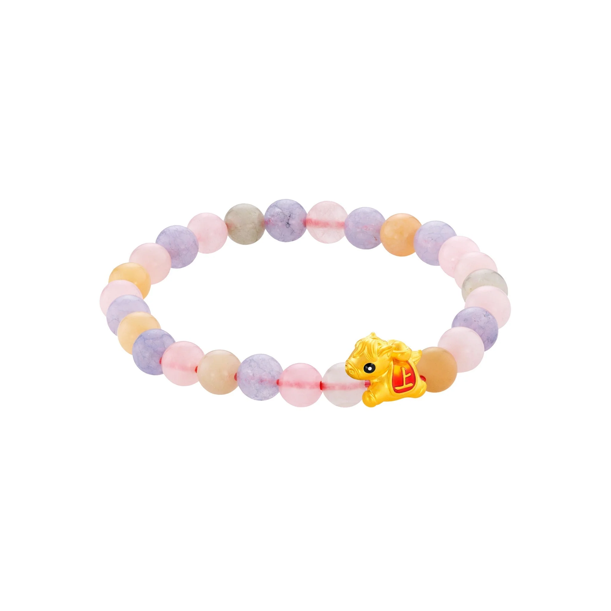 999 Gold Mini Horse 马到功成 with Auspicious Beads Bracelet - Image 22
