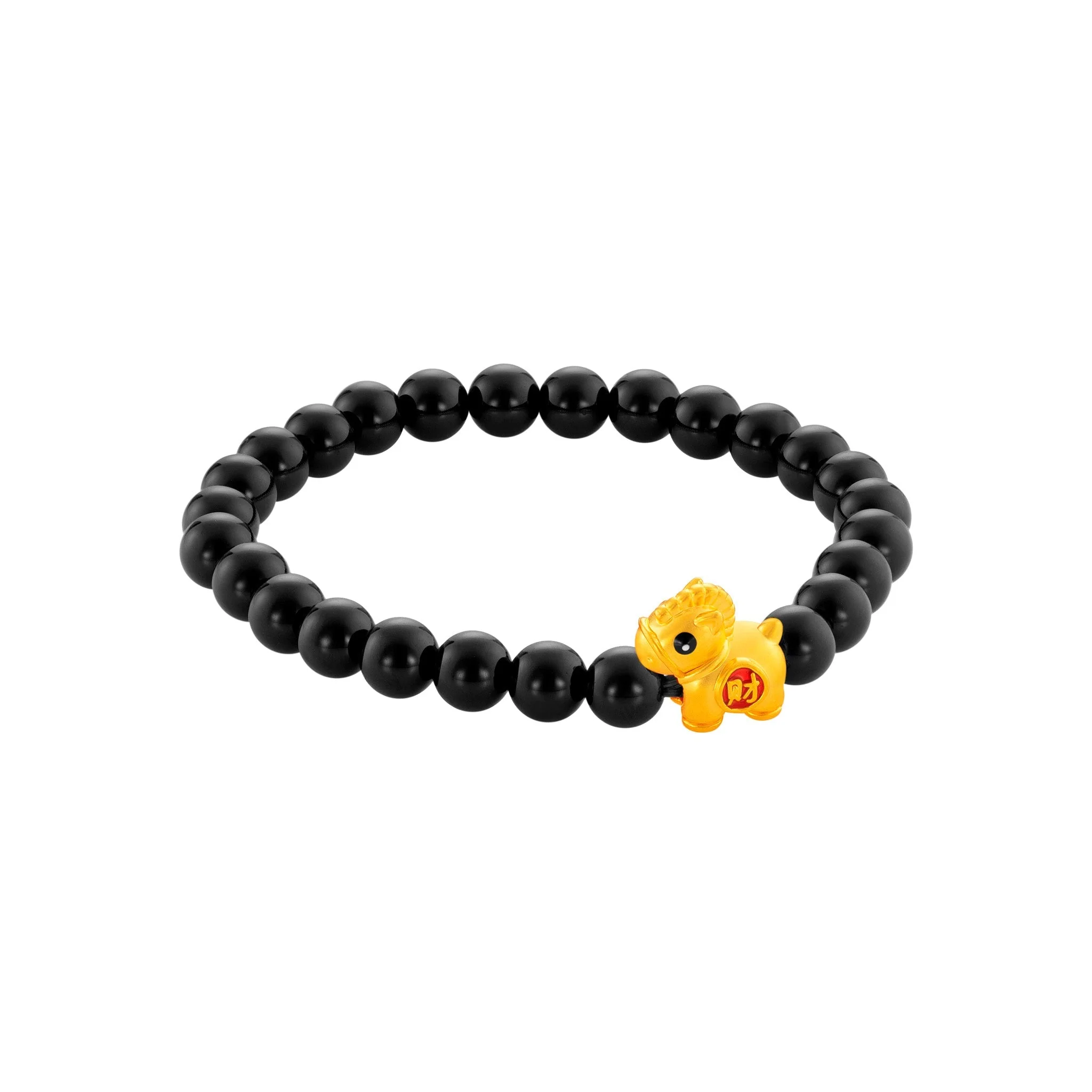 999 Gold Mini Horse 马到功成 with Auspicious Beads Bracelet - Image 24