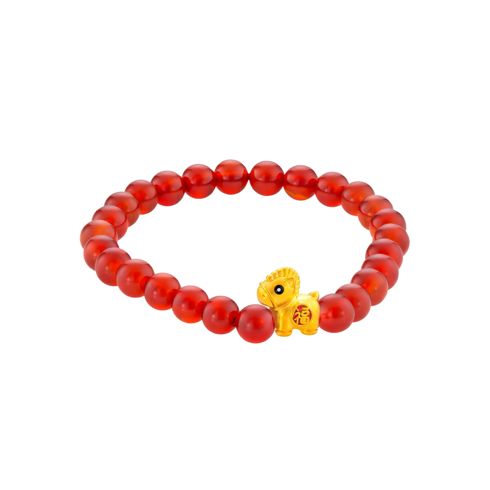 999 Gold Mini Horse 马到功成 with Auspicious Beads Bracelet - Image 27