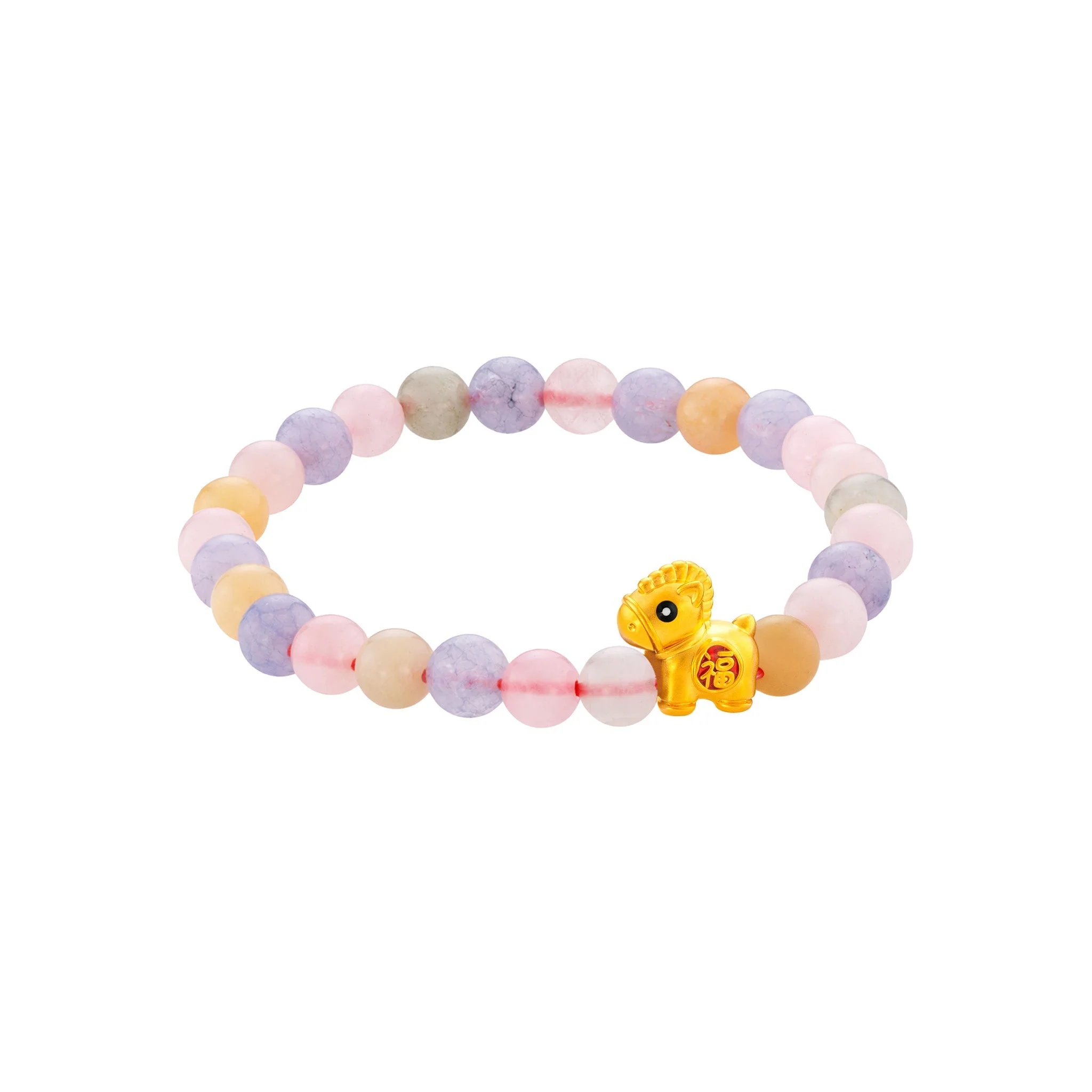 999 Gold Mini Horse 马到功成 with Auspicious Beads Bracelet - Image 28