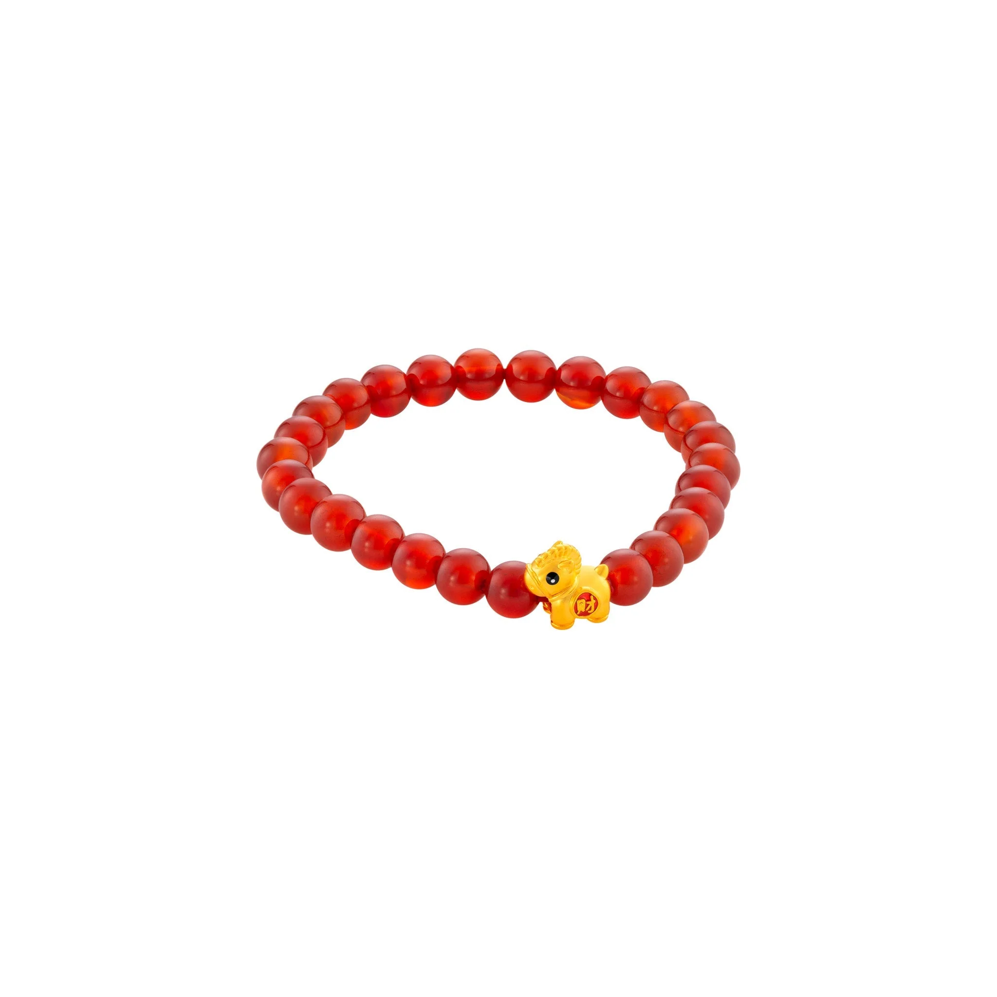 999 Gold Mini Horse 马到功成 with Auspicious Beads Bracelet - Image 6