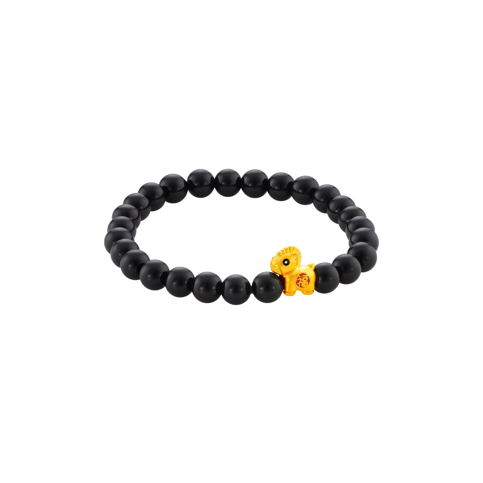 999 Gold Mini Horse 马到功成 with Auspicious Beads Bracelet - Image 8