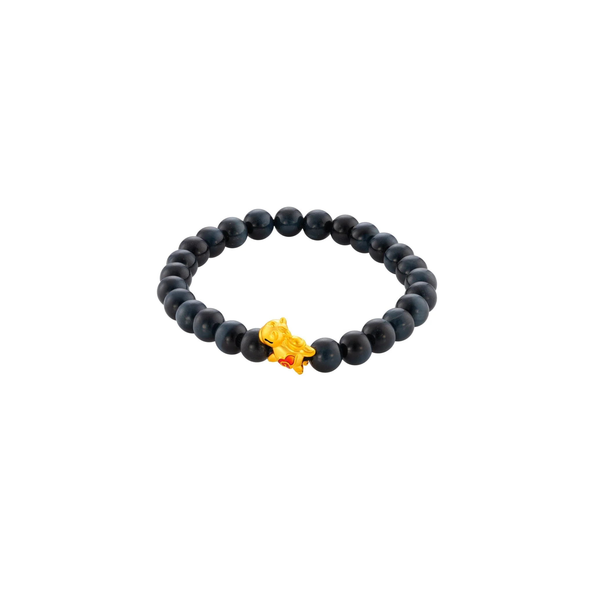 999 Gold Mini Horse 马到功成 with Auspicious Beads Bracelet - Image 9