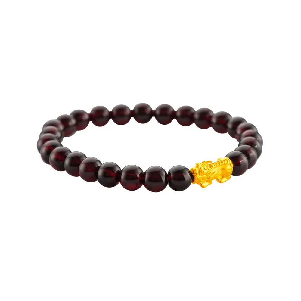 999 Gold Mini Pixiu 貔貅 with Auspicious Beads Bracelet - Image 11