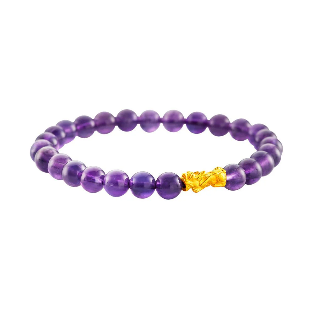 999 Gold Mini Pixiu 貔貅 with Auspicious Beads Bracelet - Image 13