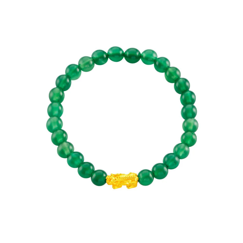 999 Gold Mini Pixiu 貔貅 with Auspicious Beads Bracelet - Image 14