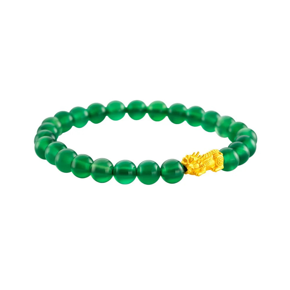 999 Gold Mini Pixiu 貔貅 with Auspicious Beads Bracelet - Image 15