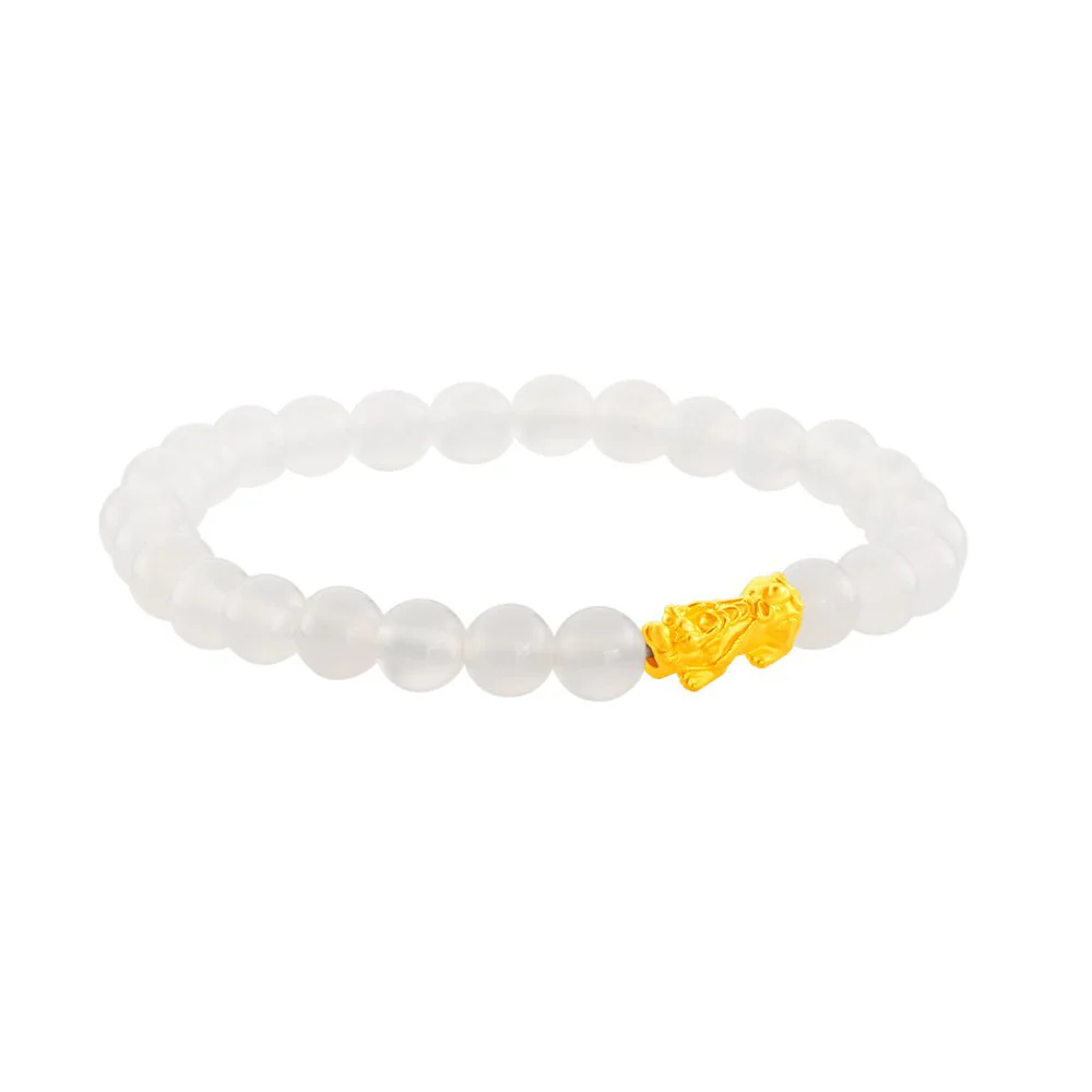 999 Gold Mini Pixiu 貔貅 with Auspicious Beads Bracelet - Image 5