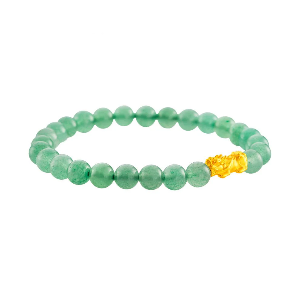 999 Gold Mini Pixiu 貔貅 with Auspicious Beads Bracelet - Image 7