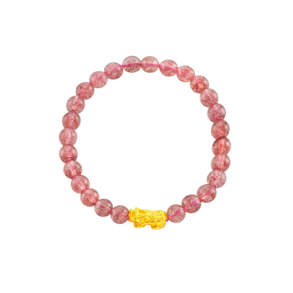 999 Gold Mini Pixiu 貔貅 with Auspicious Beads Bracelet - Image 8
