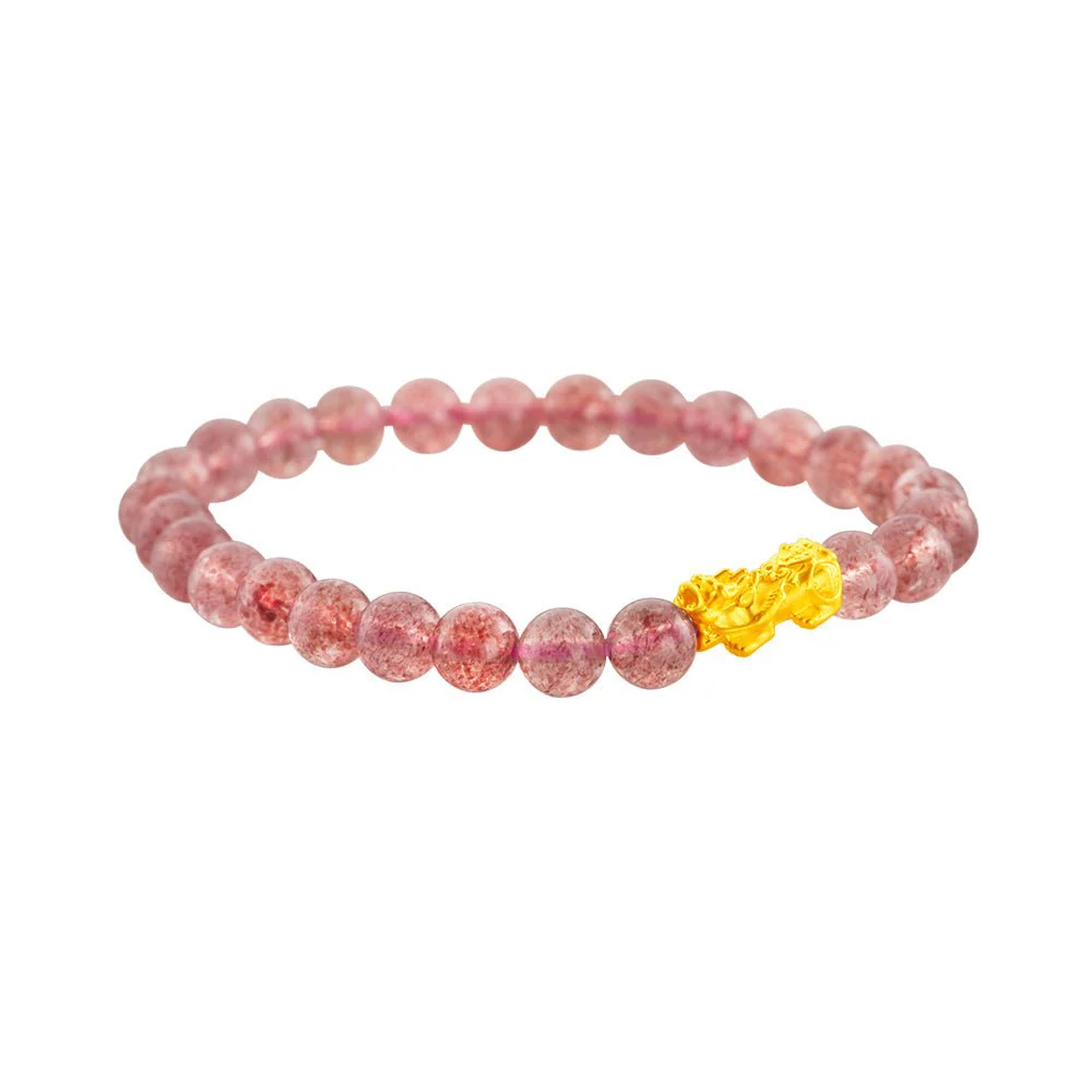 999 Gold Mini Pixiu 貔貅 with Auspicious Beads Bracelet - Image 9