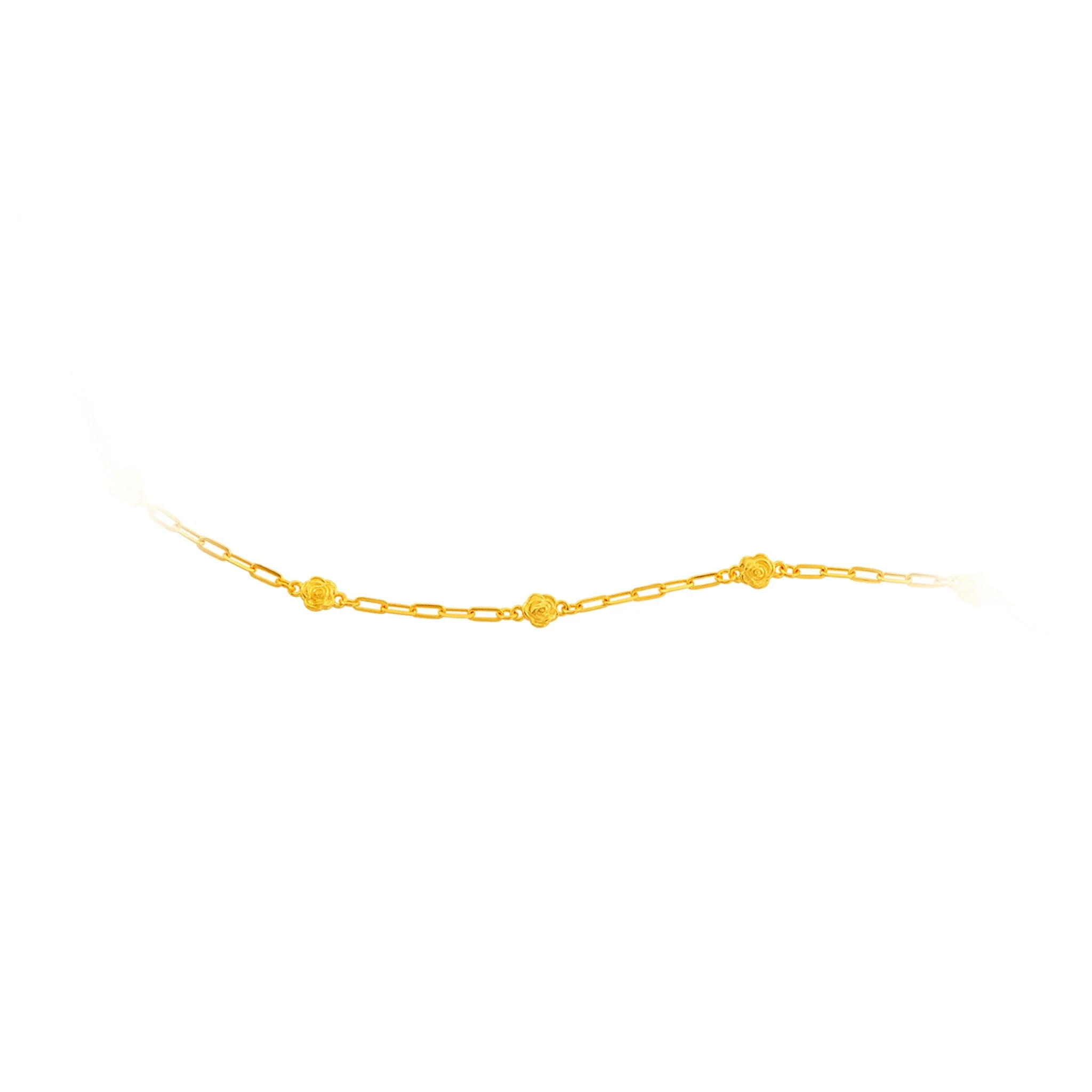 999 Gold Petite Rose Bracelet - Image 3