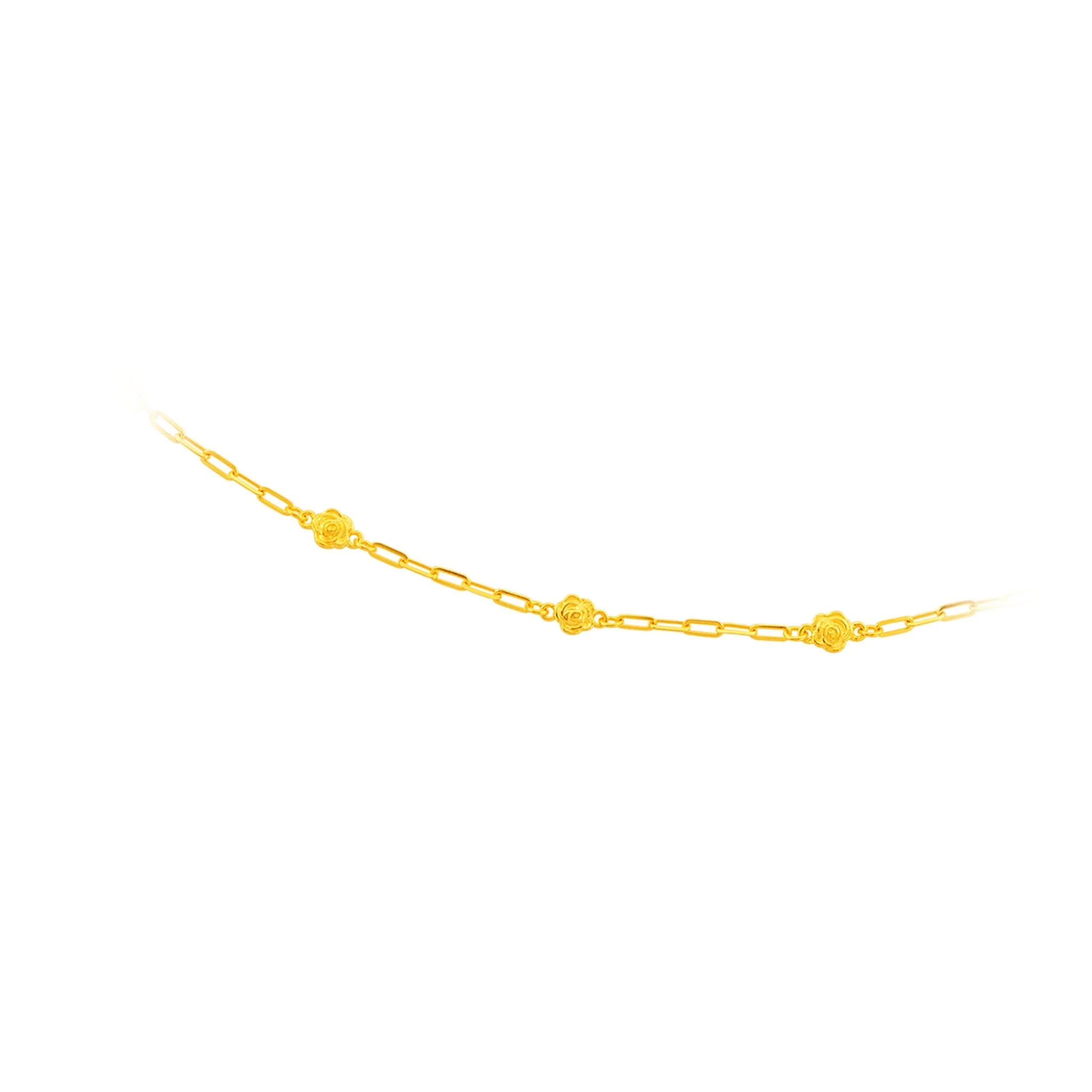 999 Gold Petite Rose Bracelet - Image 4