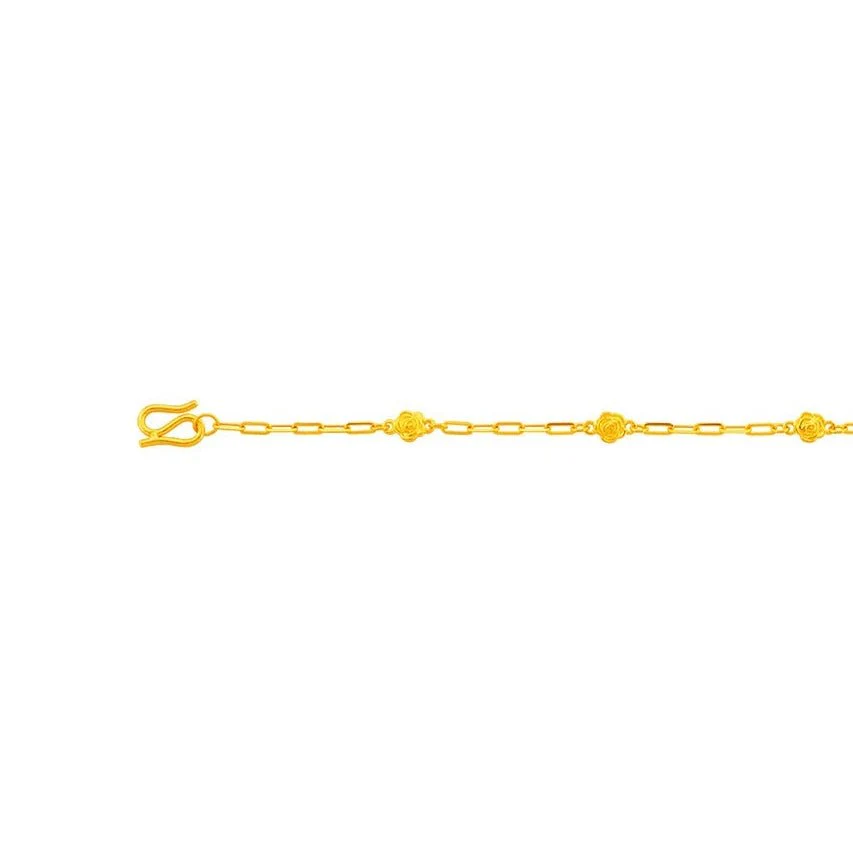 999 Gold Petite Rose Bracelet - Image 5
