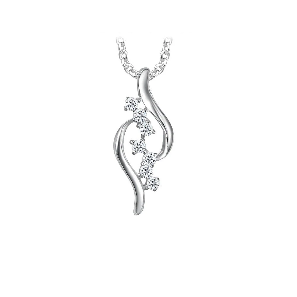 Moissanite Sparkle Swirl Pendant