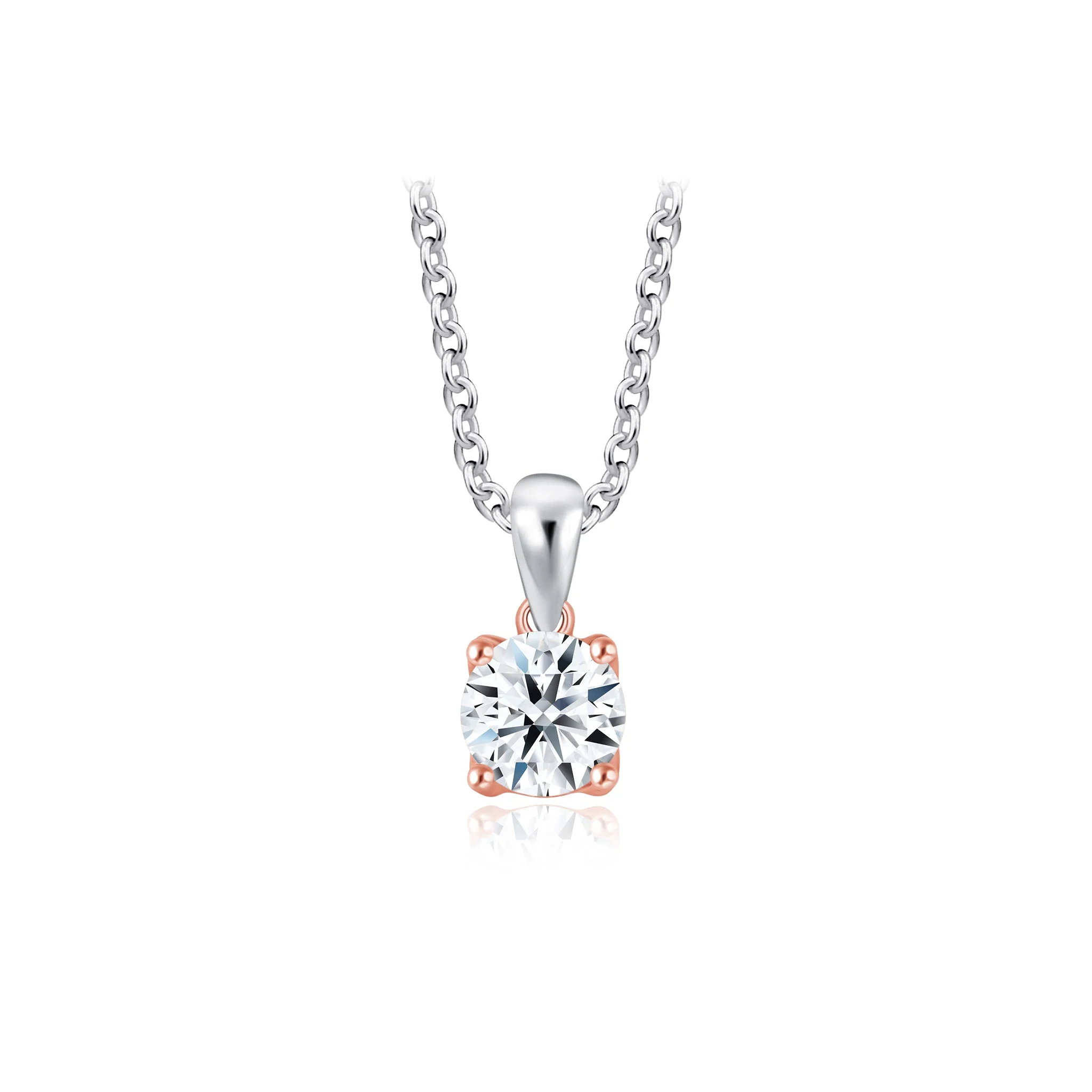 Rosetta Solitaire Diamond Pendant
